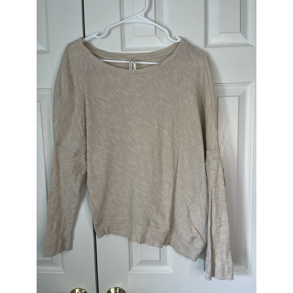 Anthropologie Ribbed Beige Top Women Small